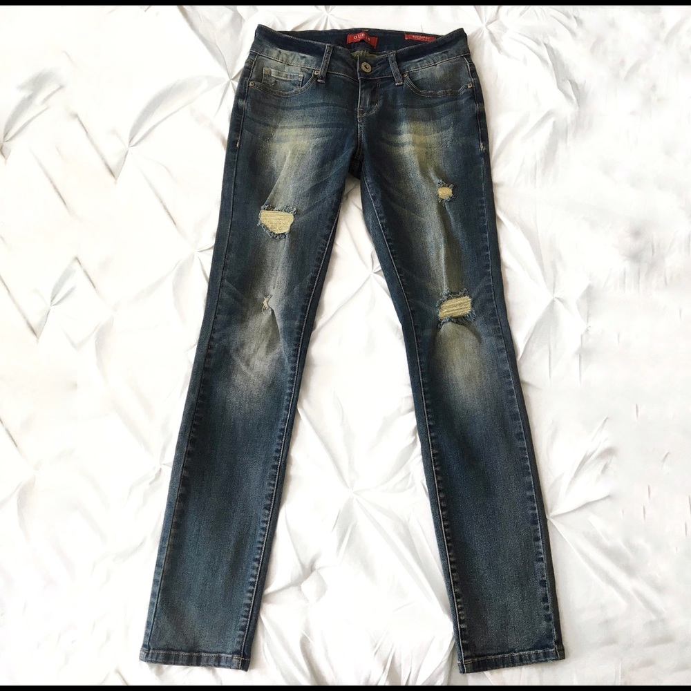 GUESS | Distress straight leg jeans